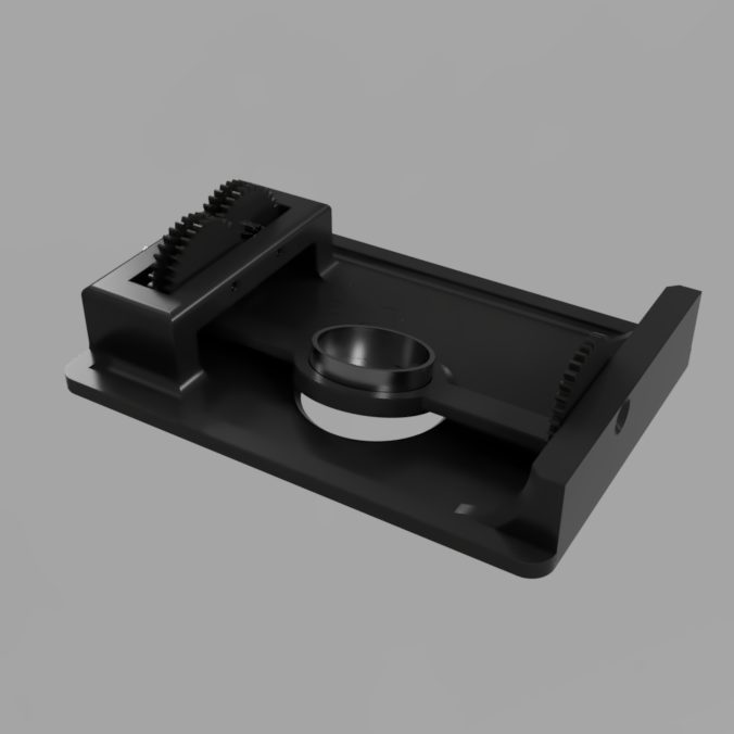 Custom tilting microscope stage featured in Labstuce’s life science innovation portfolio, enabling precise sample alignment for confocal imaging.