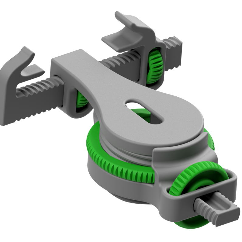 3D-printed smartphone microscope adapter and hand sectioning device for plant tissue, assembled for easy mobile microscopy and plant analysis.